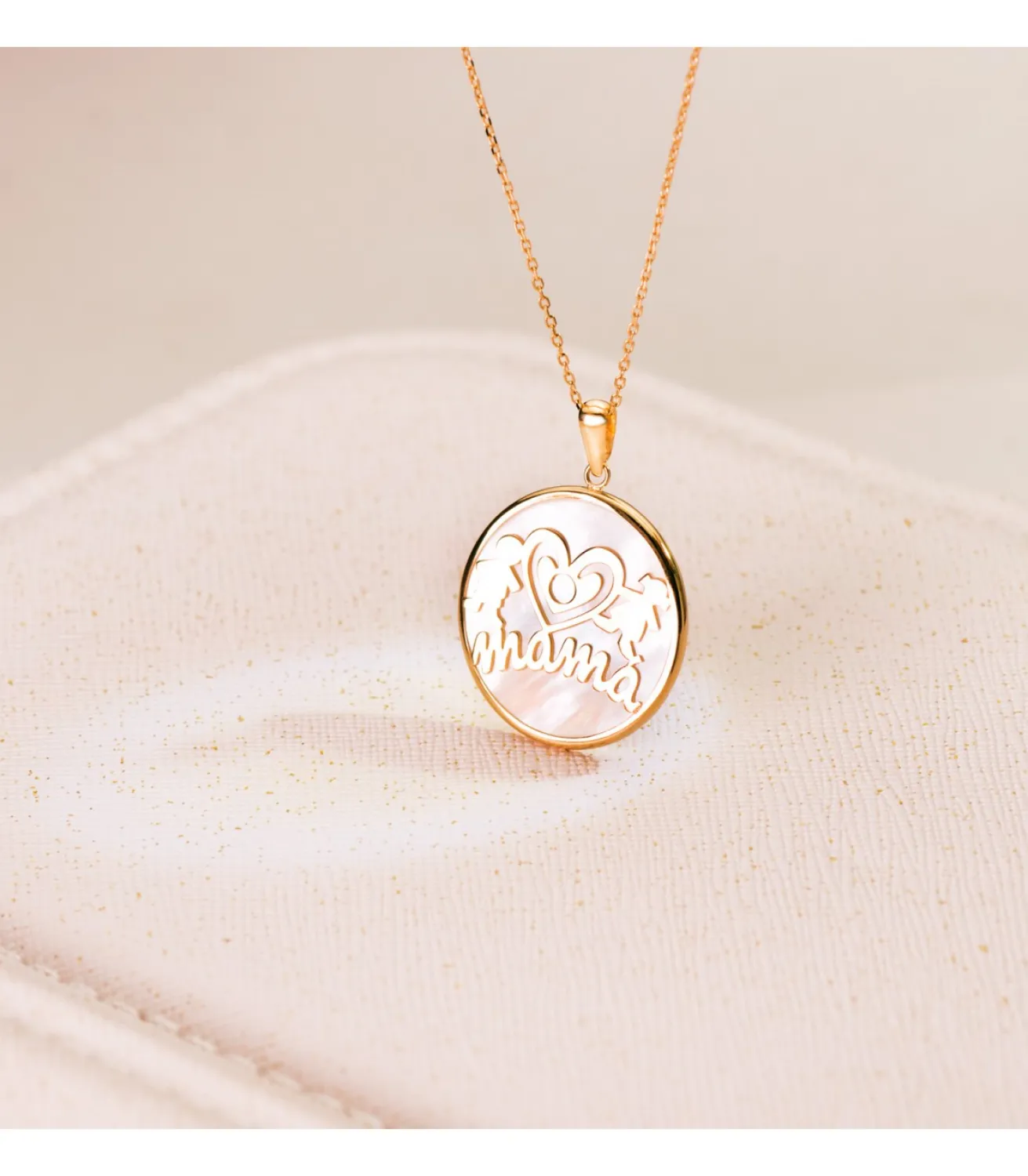 Colgante Nino Y Niña Mama Oro 18K Nacar<Alda Joyeros New