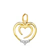 Colgante Oro Bicolor 18 K Doble Corazon 15 Mm<Alda Joyeros New