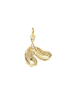 Colgante Plumas Oro Amarillo 18K 17 Mm<Alda Joyeros Cheap