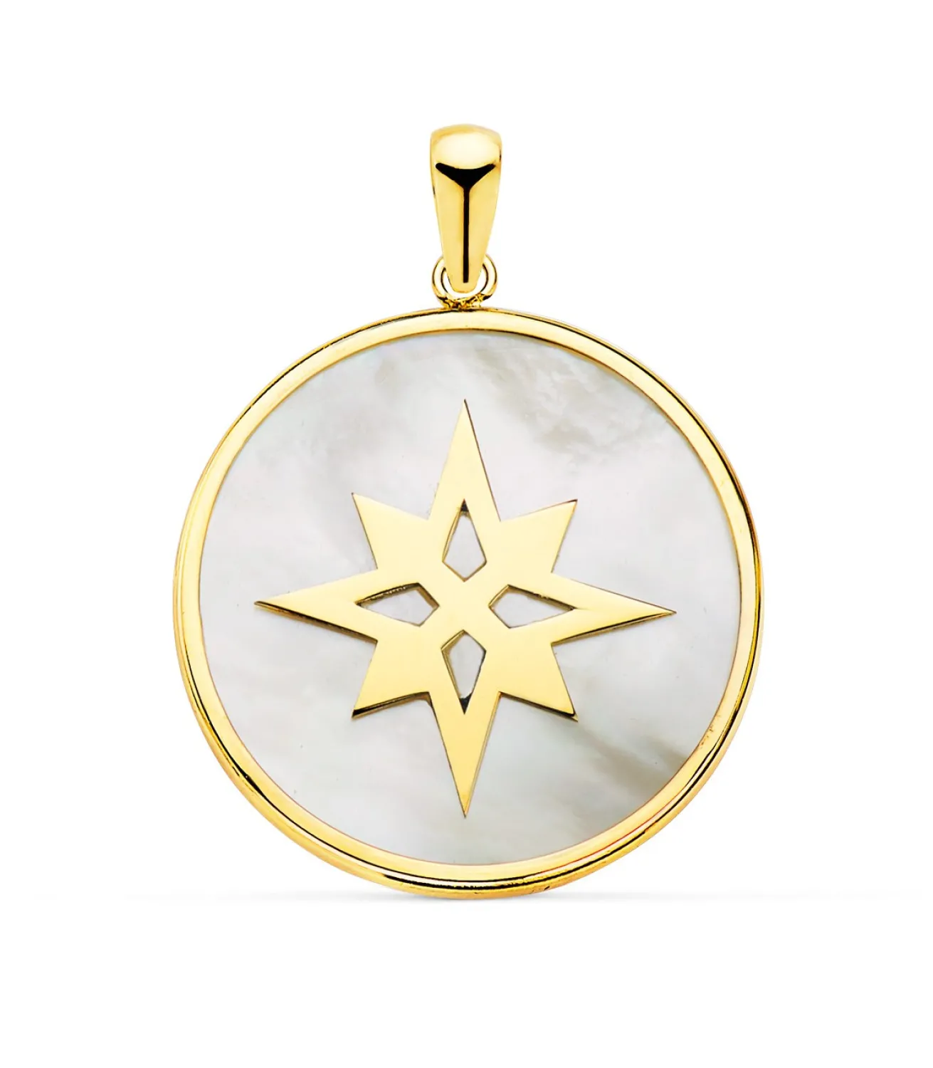 Colgante Rosa De Los Vientos Oro Amarillo 18K Nacar<Alda Joyeros New