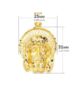 Colgante Rostro Cristo Aureola Oro 18K 31Mm<Alda Joyeros Hot