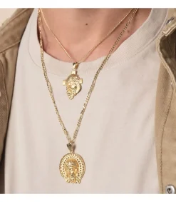 Colgante Rostro Cristo Cruz Oro 18K 35Mm<Alda Joyeros Hot