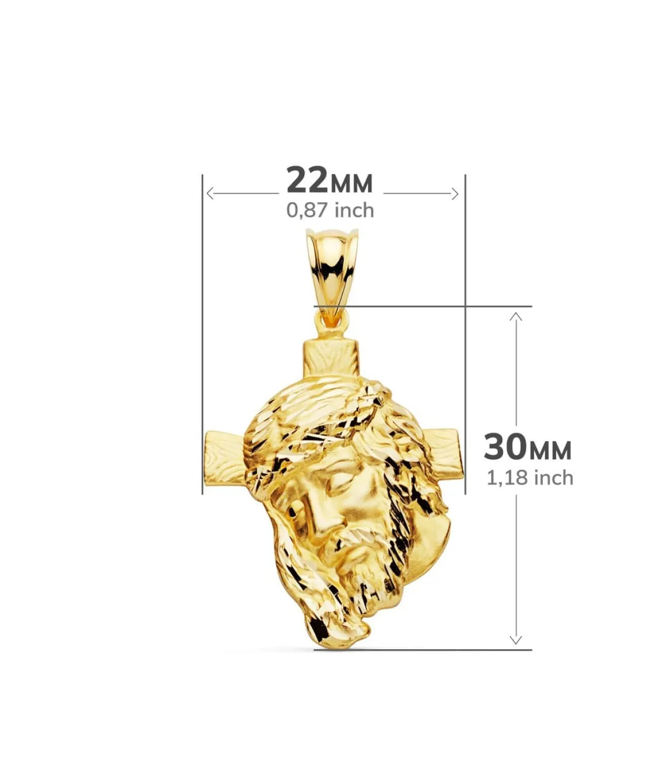 Colgante Rostro Cristo Cruz Oro 18K 30 Mm<Alda Joyeros Sale