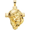 Colgante Rostro Cristo Cruz Oro 18K 40Mm<Alda Joyeros Outlet