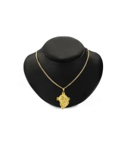 Colgante Rostro Cristo Cruz Oro 18K 40Mm<Alda Joyeros Outlet