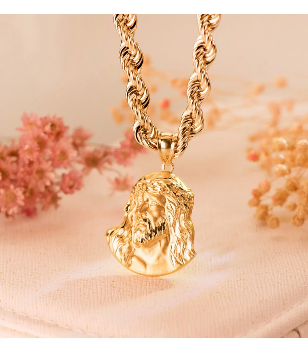 Colgante Rostro De Cristo Oro 18K 27Mm<Alda Joyeros Best Sale