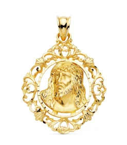 Colgante Rostro De Cristo Cerco Oro 18K 32Mm<Alda Joyeros Fashion