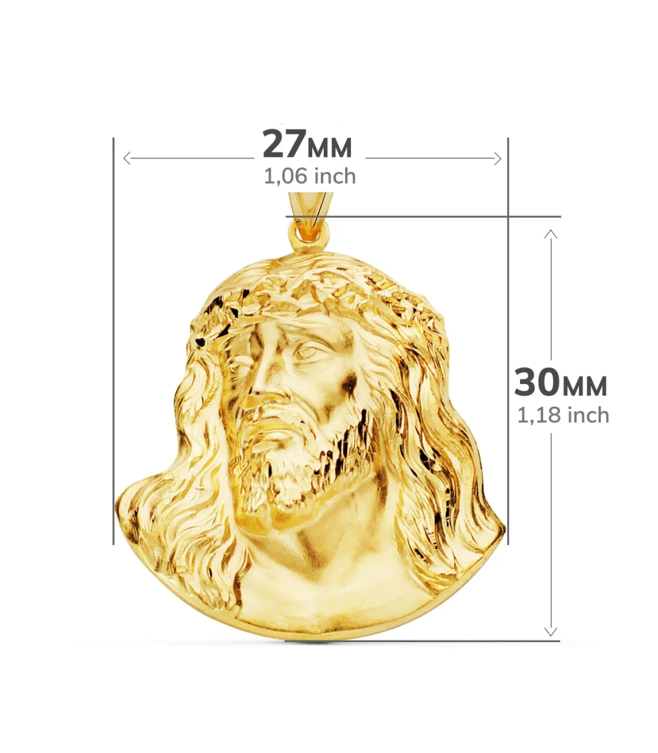 Colgante Rostro De Cristo Oro 18K 30Mm<Alda Joyeros Online