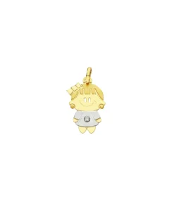 Colgante Silueta Niña Oro Bicolor 18K<Alda Joyeros Fashion