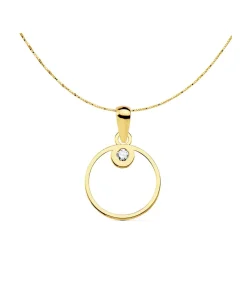 Colgante Space Oro Amarillo 18K Circulo Line 12Mm<Alda Joyeros Outlet