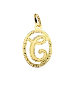 Colgante Tallado Letra C Oro Amarillo 18 K 18 Mm<Alda Joyeros Best