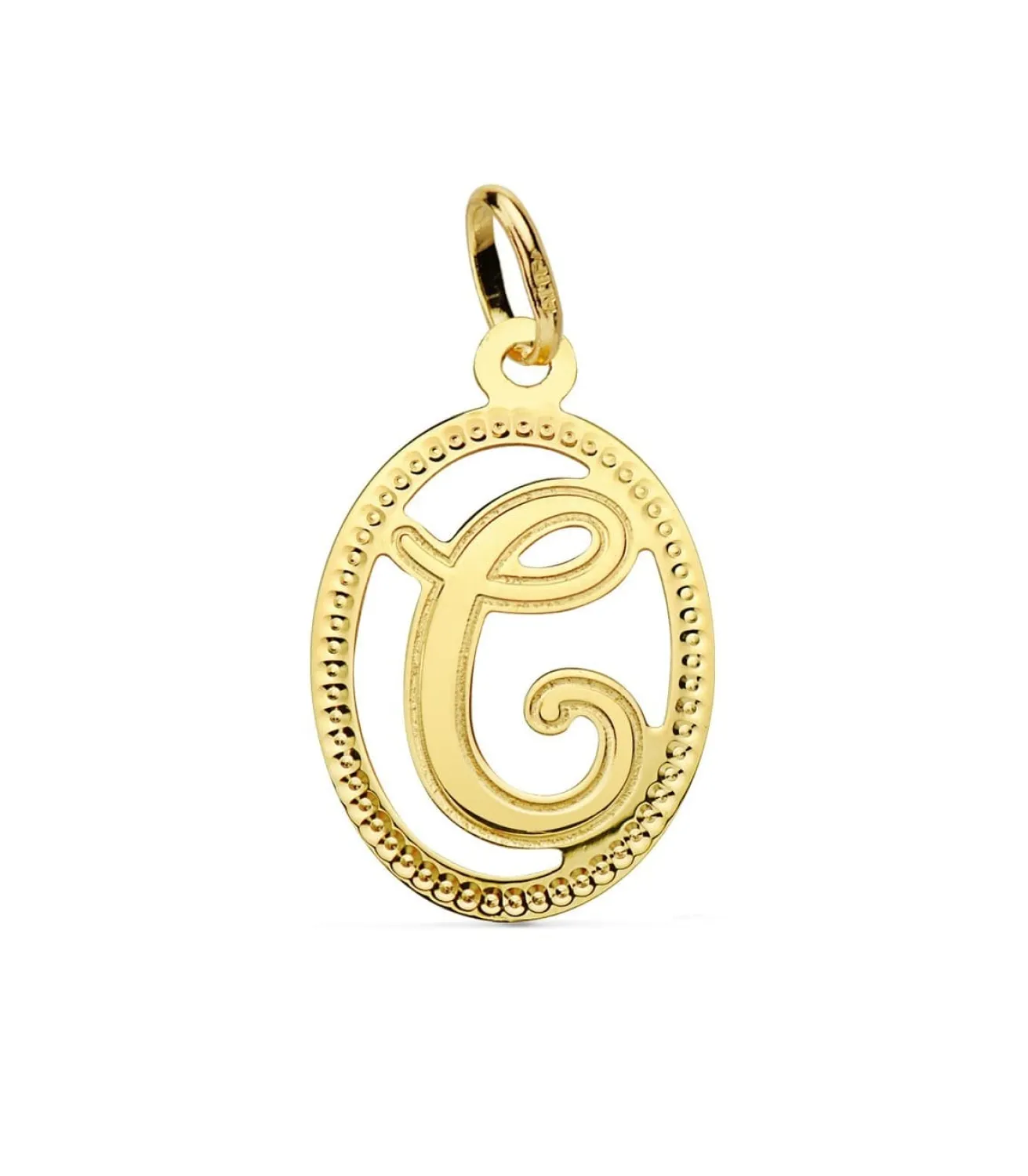 Colgante Tallado Letra C Oro Amarillo 18 K 18 Mm<Alda Joyeros Best