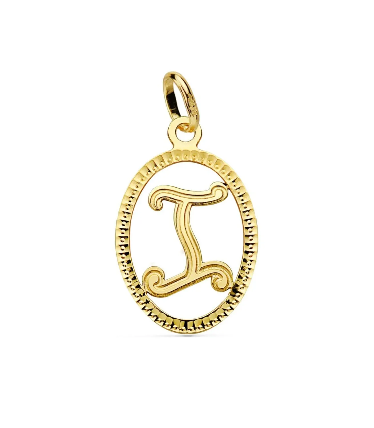 Colgante Tallado Letra I Oro Amarillo18 K<Alda Joyeros Shop