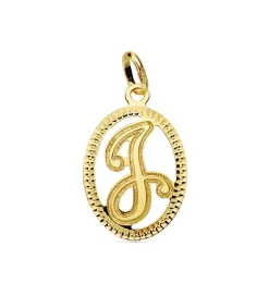 Colgante Tallado Letra J Oro Amarillo 18 K 18 Mm<Alda Joyeros New