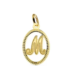Colgante Tallado Letra M Oro Amarillo 18 K 18 Mm<Alda Joyeros Discount
