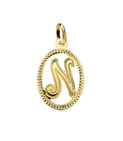 Colgante Tallado Letra N Oro Amarillo 18 K 18Mm<Alda Joyeros Flash Sale
