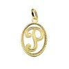 Colgante Tallado Letra P Oro Amarillo 18 K 18Mm<Alda Joyeros Shop