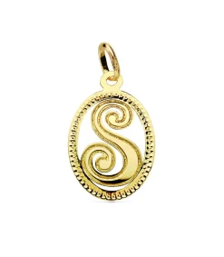 Colgante Tallado Letra S Oro Amarillo 18 K 18Mm<Alda Joyeros Fashion