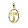 Colgante Tallado Letra T Oro Amarillo 18 K 18Mm<Alda Joyeros Cheap