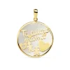 Colgante Te Quiero Mama Oro Amarillo 18K Nacar Y Silueta Nino Niña 20Mm<Alda Joyeros Hot