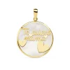 Colgante Te Quiero Mama Oro Amarillo 18K Nacar Y Corazones 20Mm<Alda Joyeros New