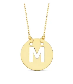 Collar Letra M Inicial Oro Amarillo 18K 42Cm<Alda Joyeros Cheap