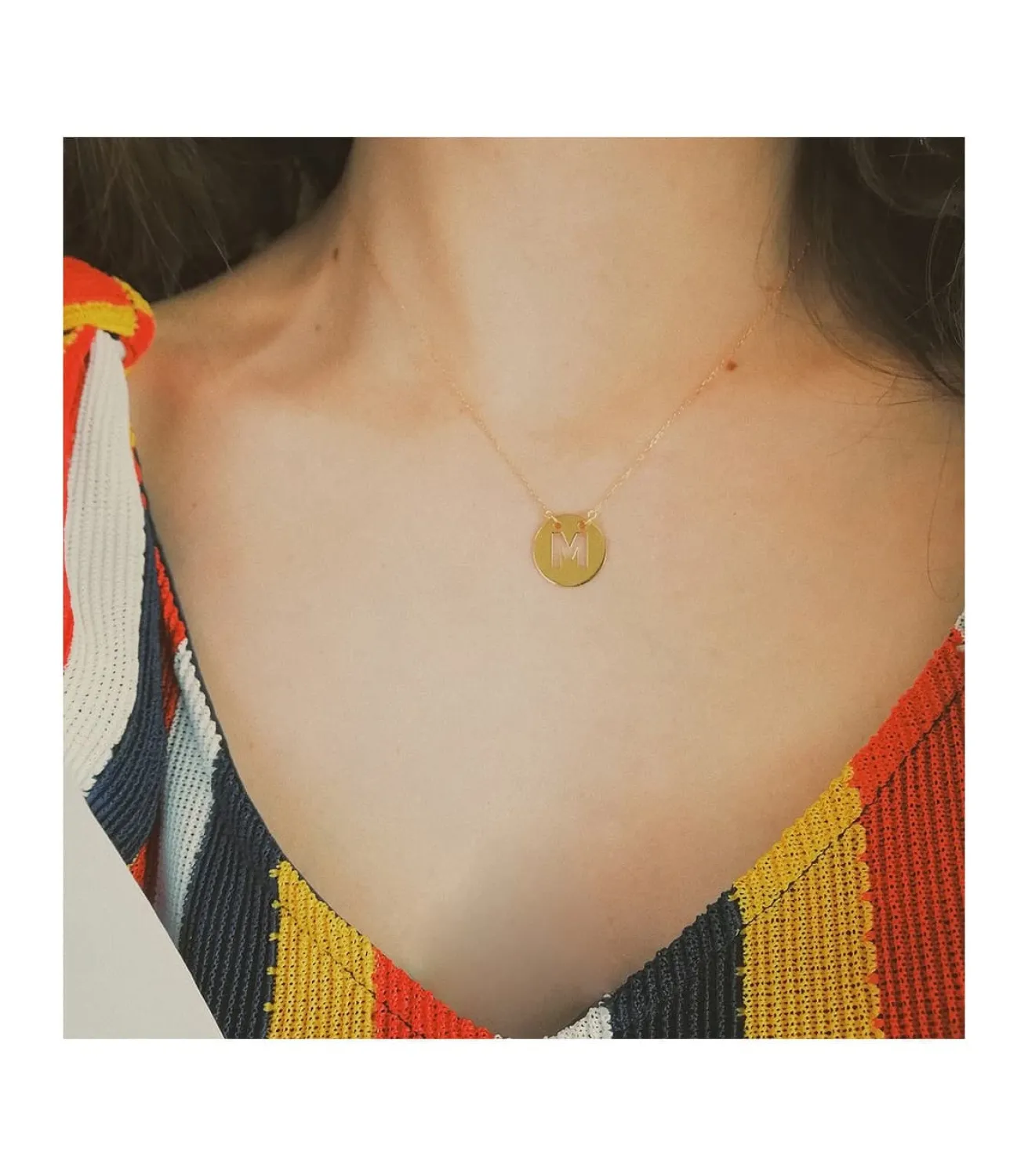 Collar Letra M Inicial Oro Amarillo 18K 42Cm<Alda Joyeros Cheap