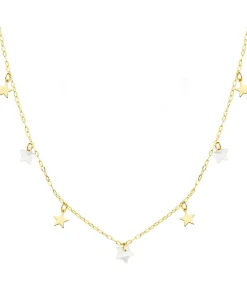 Collar Mujer Estrellitas Nacar Oro Amarillo 18K 40 Cm<Alda Joyeros Cheap