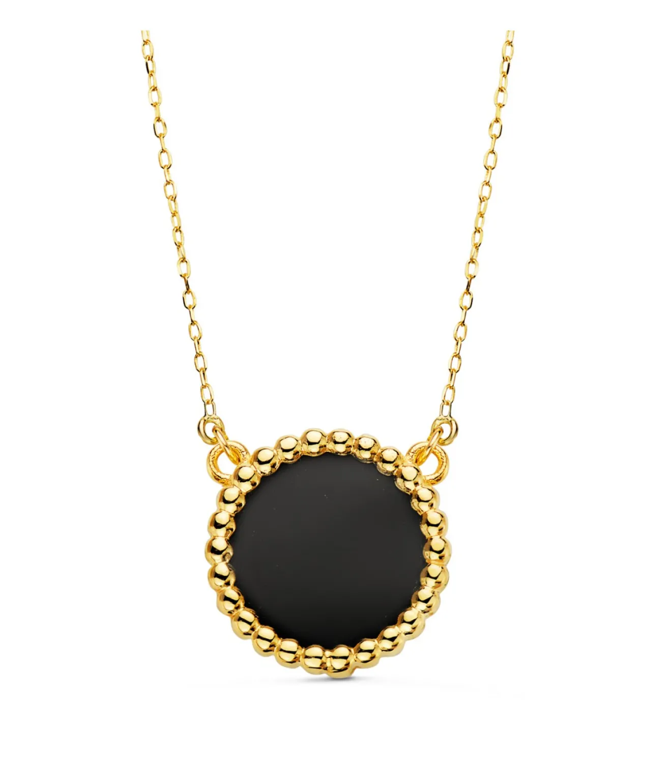 Collar Mujer Oro 18K Black Caviar Dot<Alda Joyeros Online