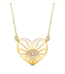 Collar Ojo Corazon Oro Amarillo 18K<Alda Joyeros Best Sale