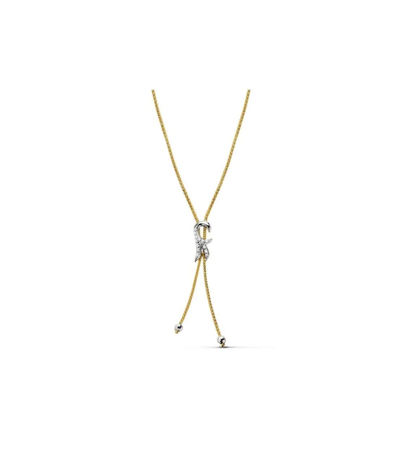 Collar Oro Bicolor 18K Flor De Lis<Alda Joyeros Cheap