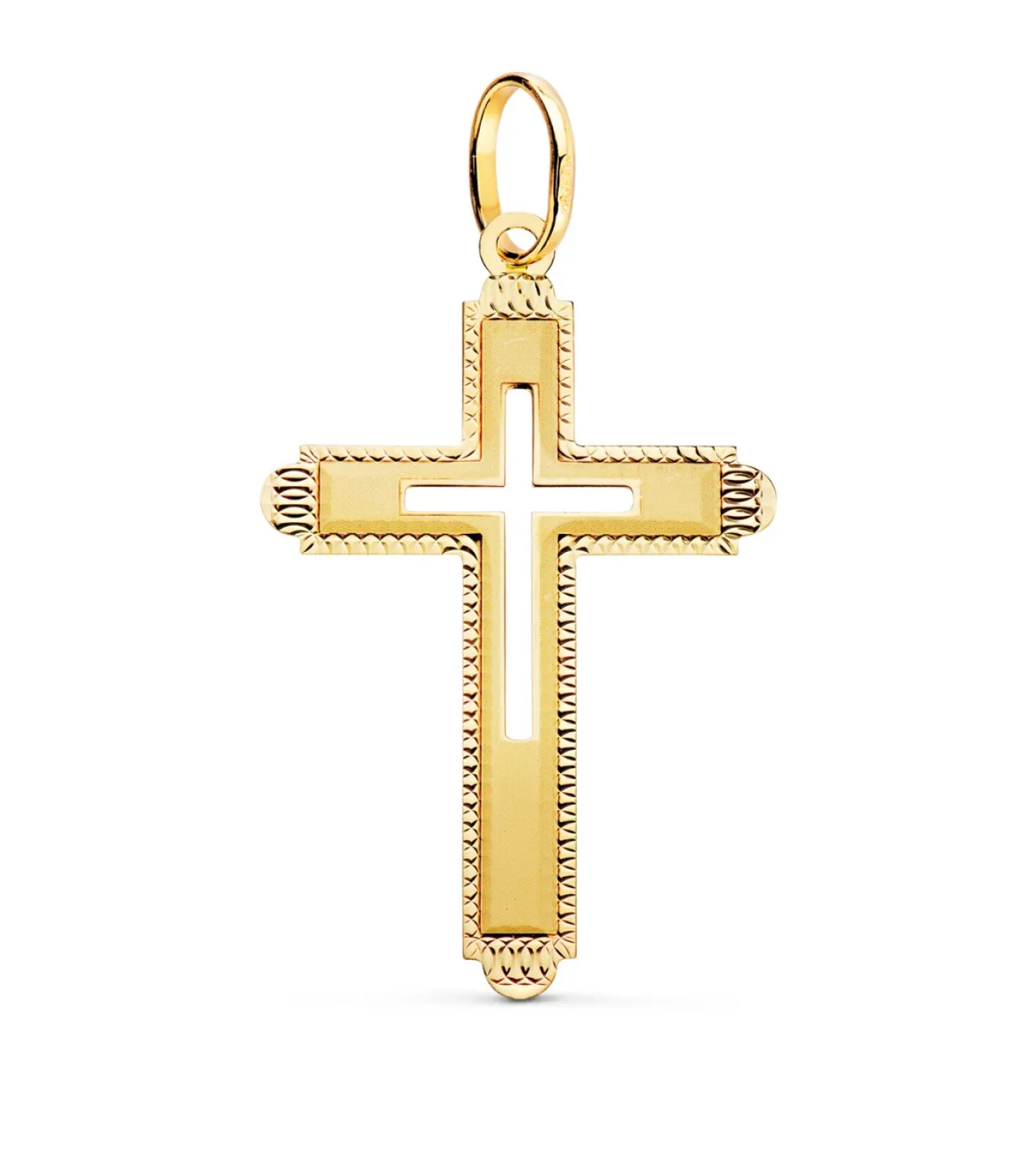 Cruz Calada Oro Amarillo 18 K<Alda Joyeros Hot