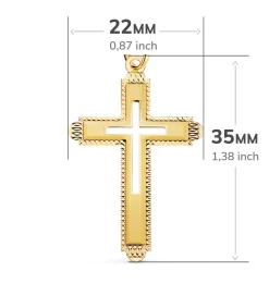 Cruz Calada Oro Amarillo 18 K<Alda Joyeros Hot