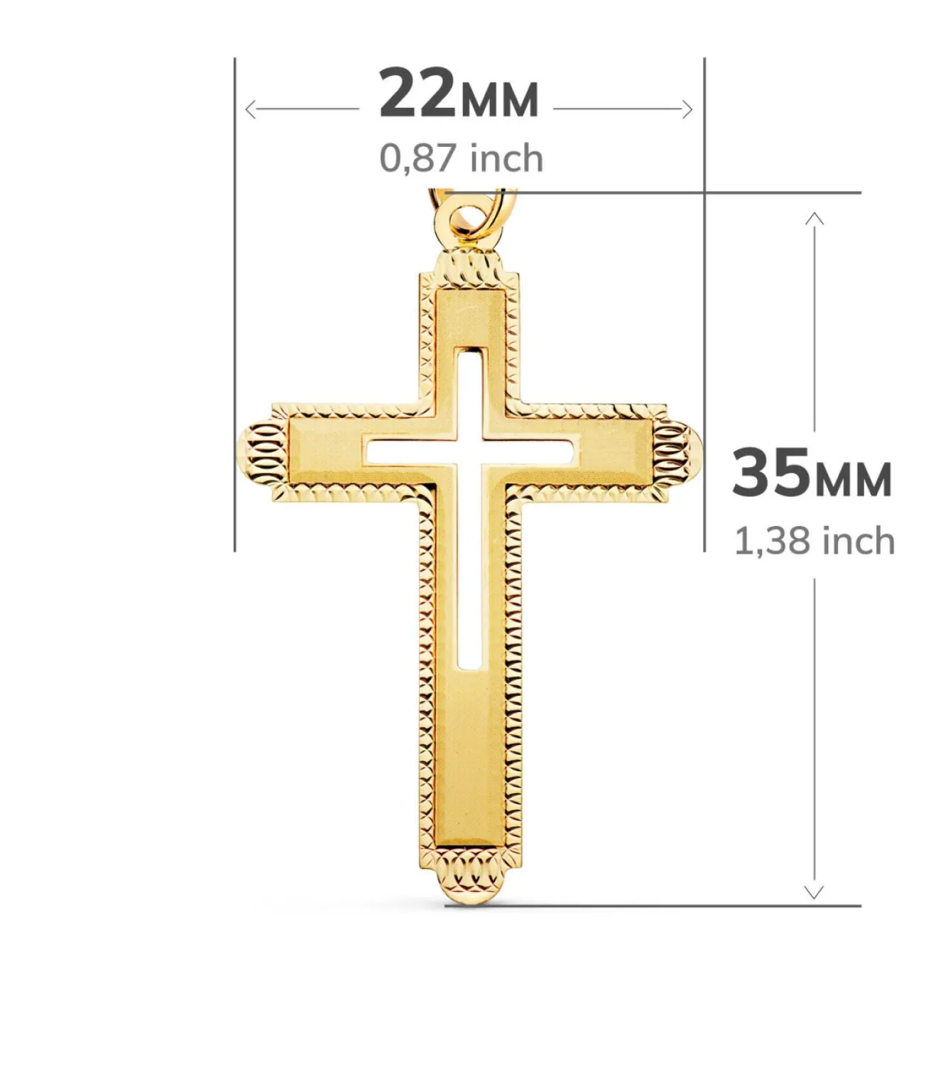 Cruz Calada Oro Amarillo 18 K<Alda Joyeros Hot