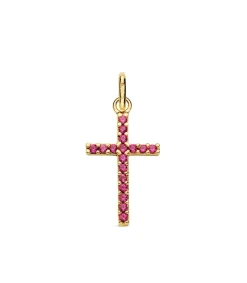 Cruz Circonitas Rosas 18 Ktes<Alda Joyeros Store