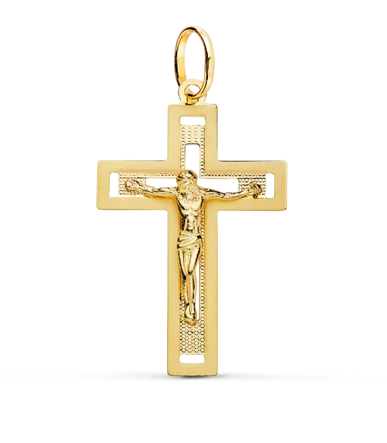 Cruz Con Cristo Oro 18 K Rectangular Calada<Alda Joyeros Cheap