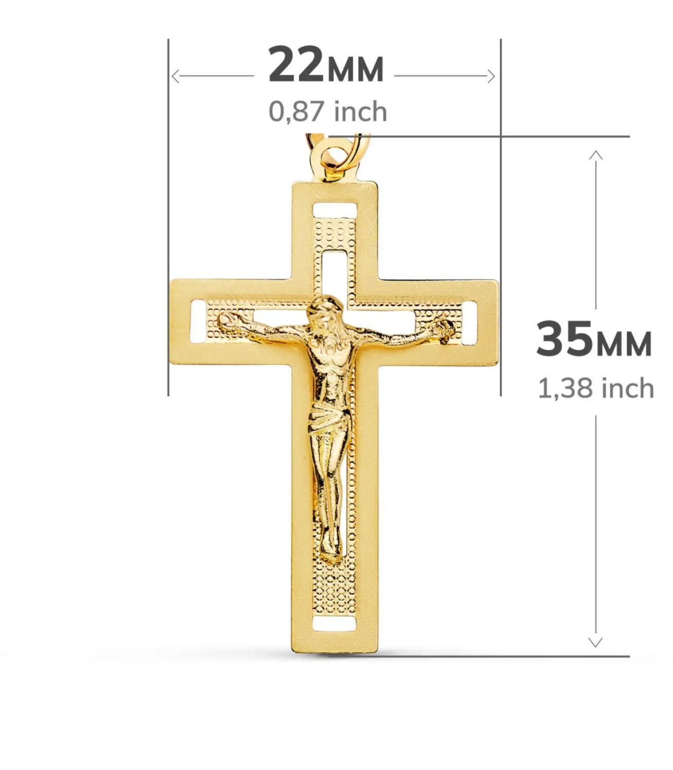 Cruz Con Cristo Oro 18 K Rectangular Calada<Alda Joyeros Cheap