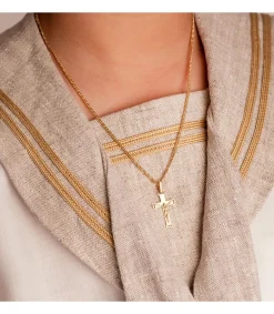 Cruz Cristo Calada 18 Ktes<Alda Joyeros Online