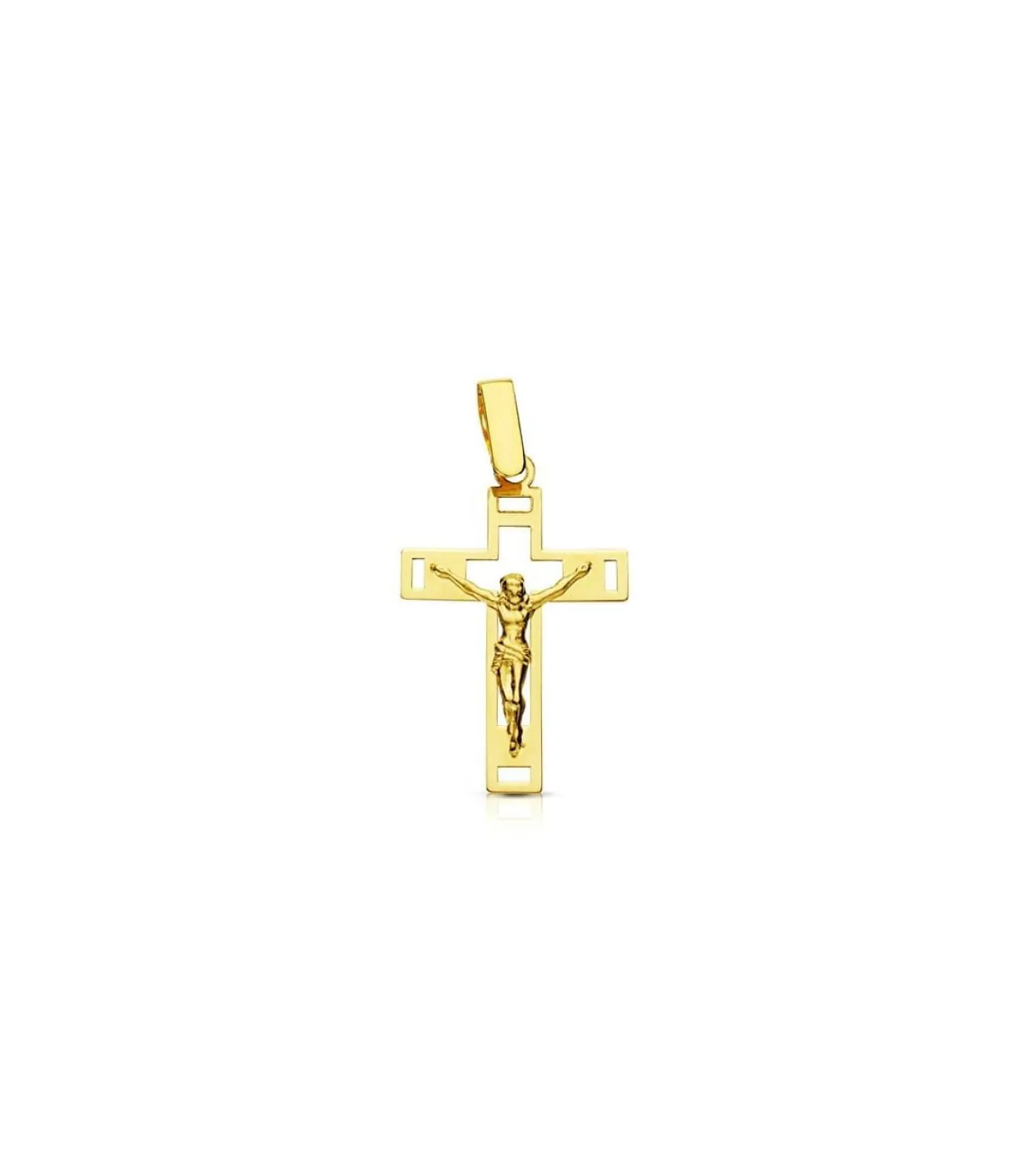 Cruz Cristo Calada 18 Ktes<Alda Joyeros Shop