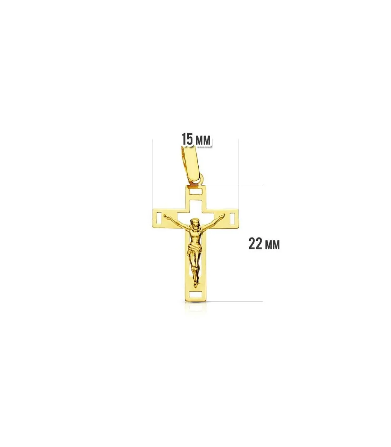 Cruz Cristo Calada 18 Ktes<Alda Joyeros Shop