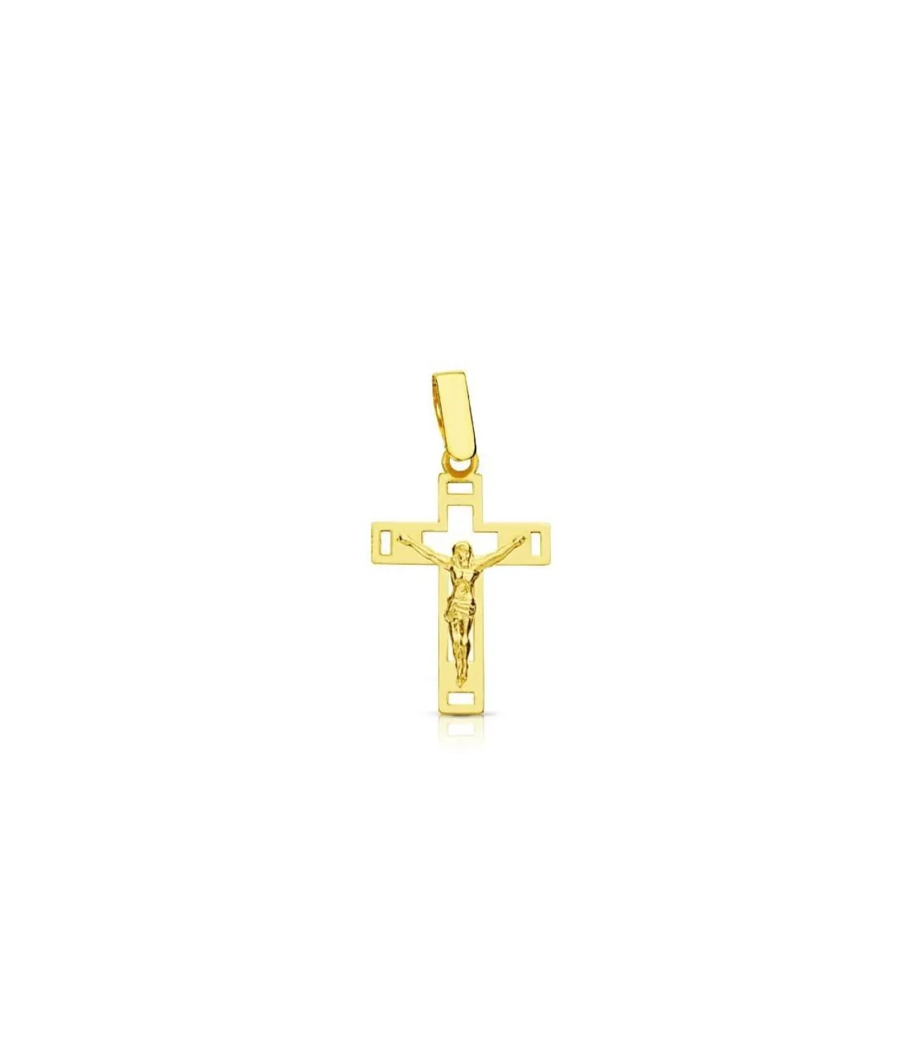 Cruz Cristo Calada 18 Ktes 14 Mm<Alda Joyeros Hot