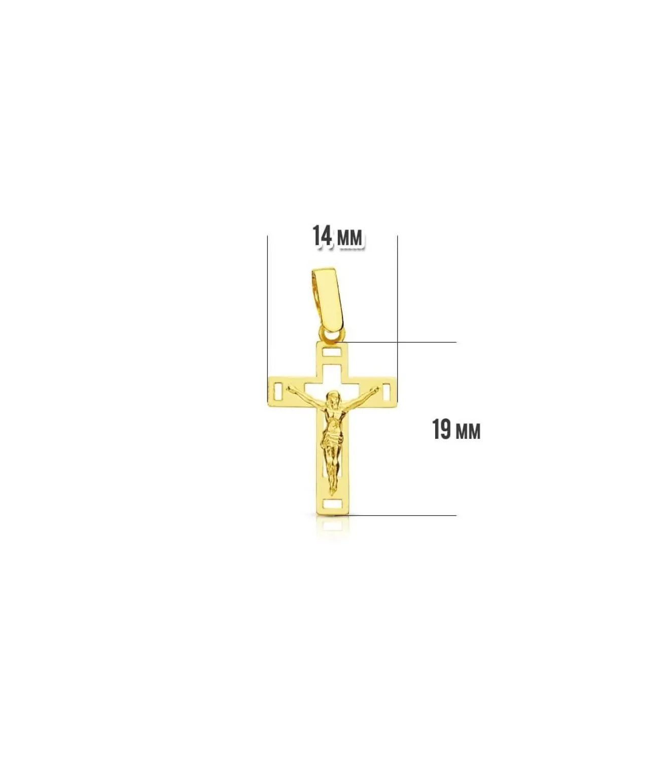 Cruz Cristo Calada 18 Ktes 14 Mm<Alda Joyeros Hot