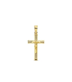 Cruz Cristo Lisa 18 Ktes 21Mm<Alda Joyeros Shop