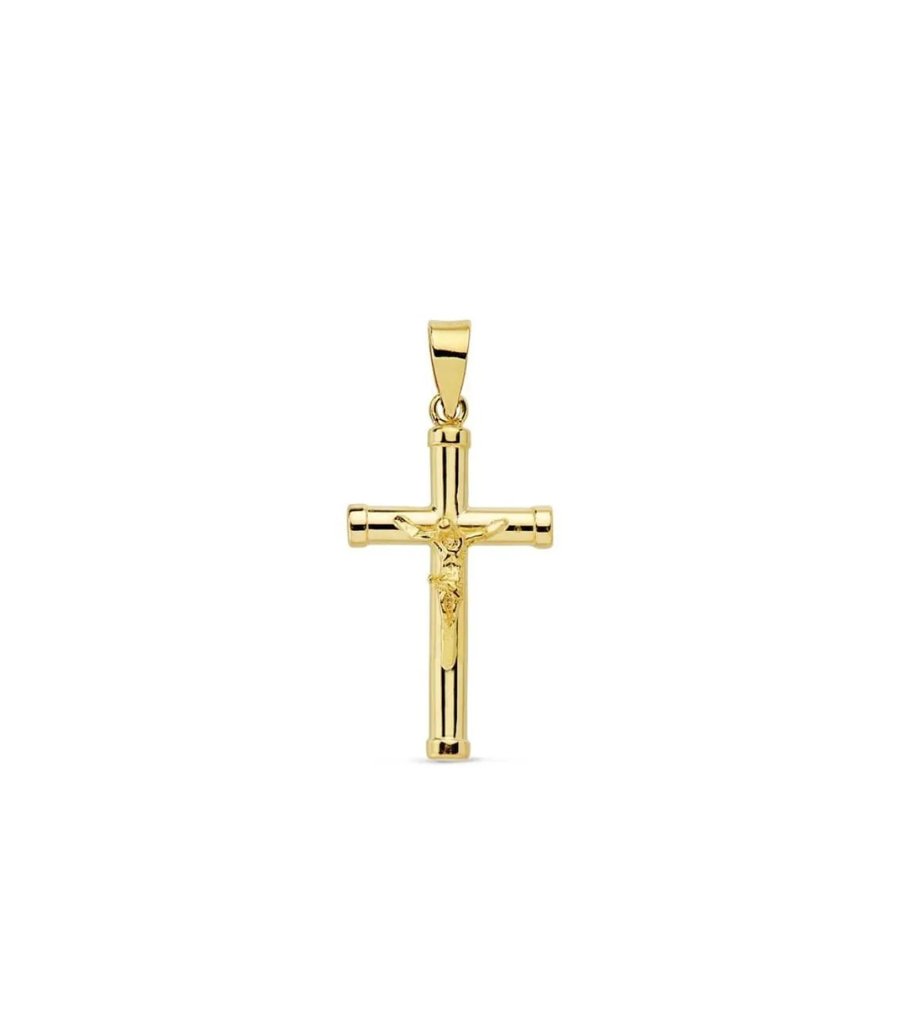Cruz Cristo Lisa 18 Ktes 21Mm<Alda Joyeros Shop