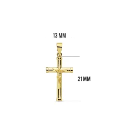Cruz Cristo Lisa 18 Ktes 21Mm<Alda Joyeros Shop