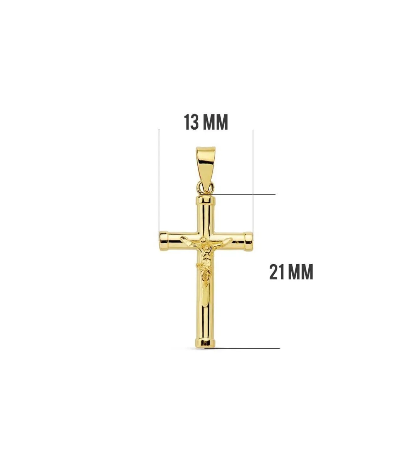 Cruz Cristo Lisa 18 Ktes 21Mm<Alda Joyeros Shop