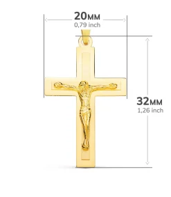 Cruz Cristo Oro 18 K Rectangular Plana<Alda Joyeros Outlet