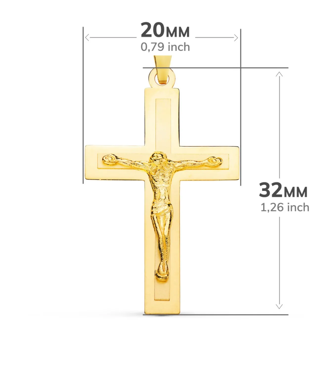 Cruz Cristo Oro 18 K Rectangular Plana<Alda Joyeros Outlet