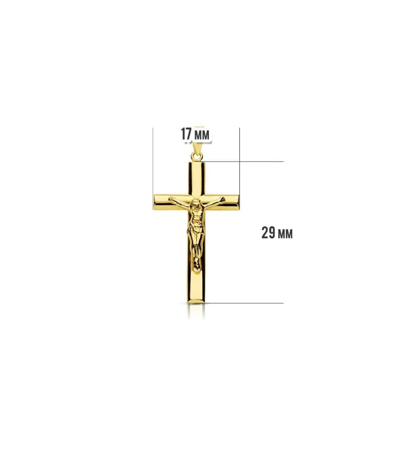 Cruz Cristo Palo Oval 18 Ktes 29 Mm<Alda Joyeros New