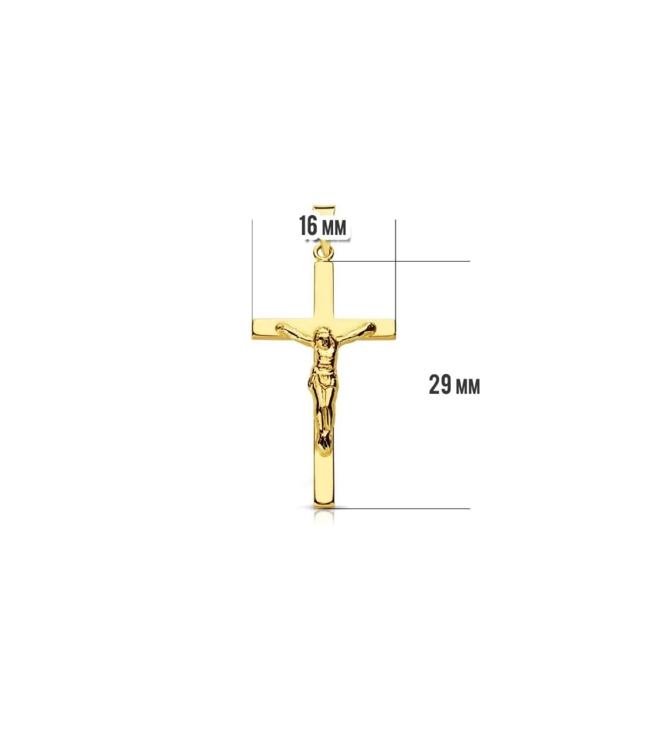 Cruz Cristo Palo Rectangular 18 Ktes 29 Mm<Alda Joyeros Discount